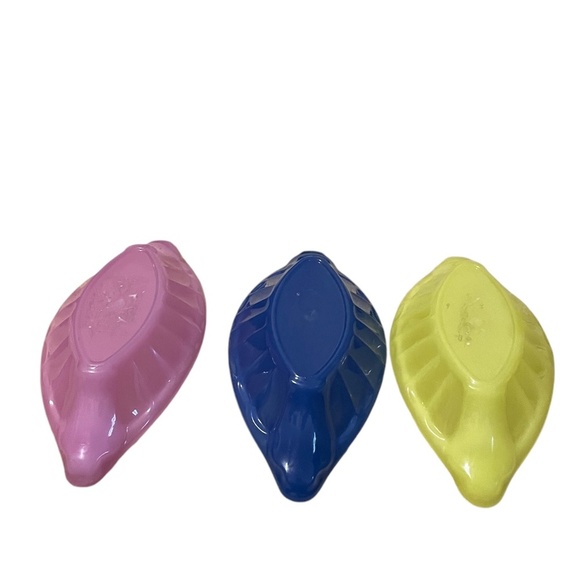 NEW Set Of 3 Plastic Yellow, Blue, Pink, Oval Serving Bowl, 500ml - Picture 5 of 5